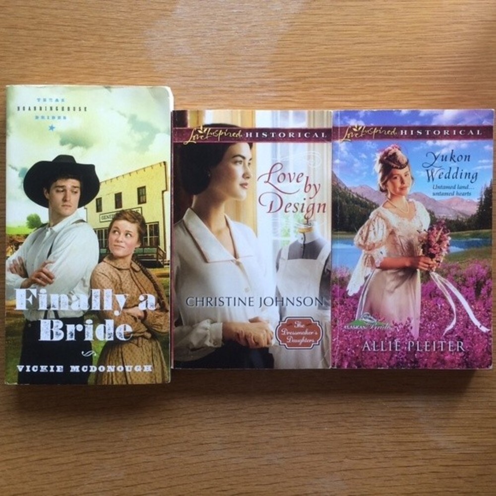 Lot of three historical romance novels two Love Inspired books and one other